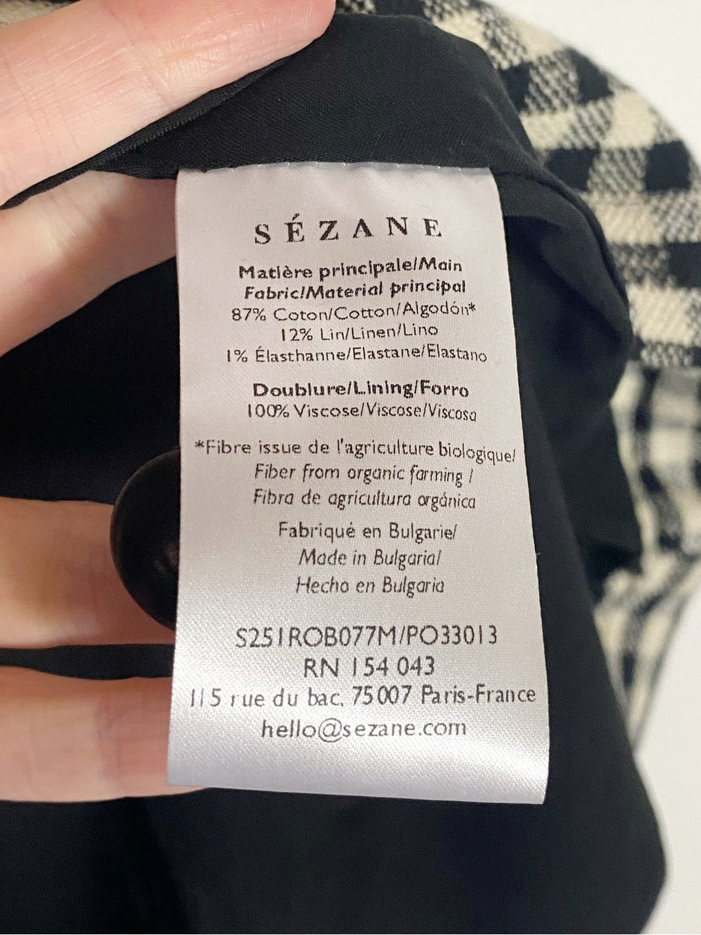 Sezane Nicia Dress Gingham - Picture 6 of 6